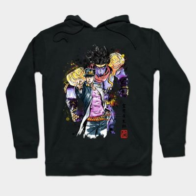 Bizarre Adventure Watercolor Hoodie Black / S