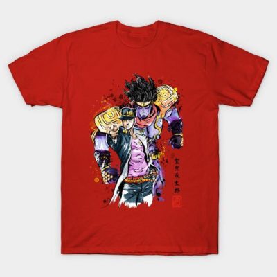 Bizarre Adventure Watercolor T-Shirt Red / S