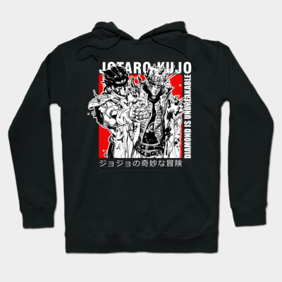 Diamond Is Unbreakable Jotaro Kujo Hoodie Black / S