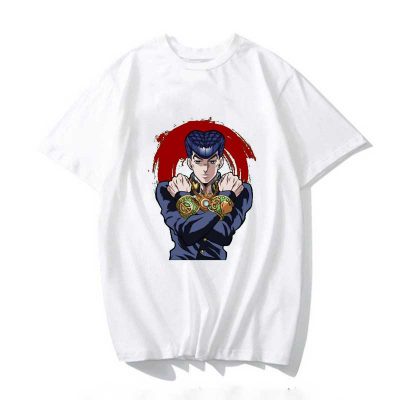 Jojo Bizarre Adventure Josuke T Shirt Men Kawaii Summer Tops Cartoon Karate Graphic Tees Tee Shirt - JoJo's Bizarre Adventure Merch
