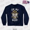 oh my god joesph joestar crewneck sweatshirt navy blue s 577 - JoJo's Bizarre Adventure Merch